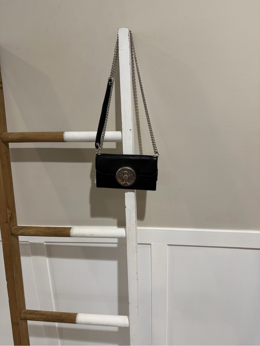 Aimee Kestenberg Black Leather wallet on  Chain